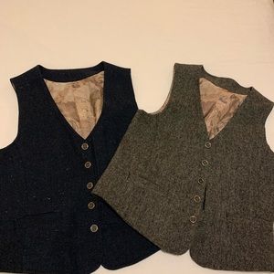 Boys wool vest lined with world maps